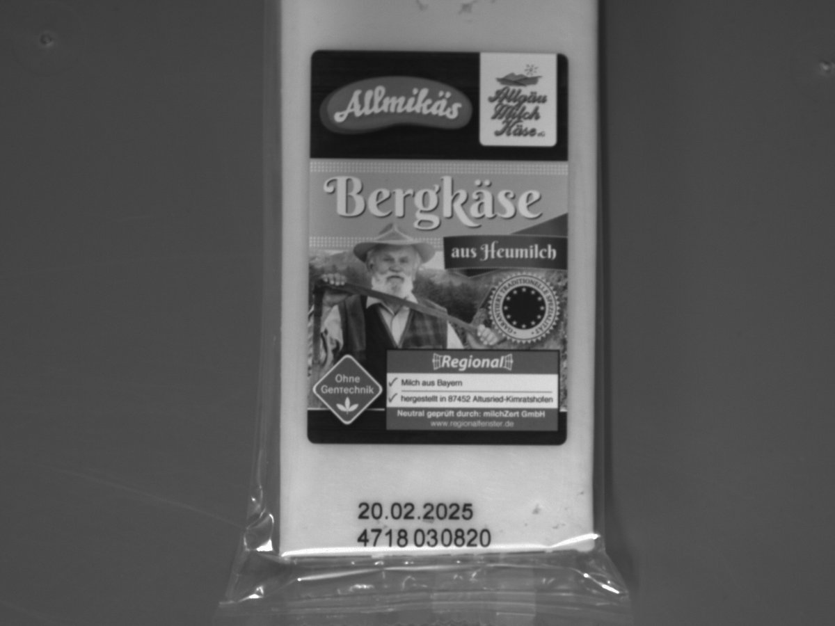 Bergkäse Allmi — MHD & Etikett Aufnahme
